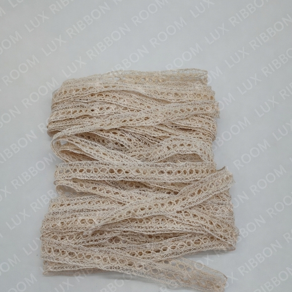 unknown Other - Vintage French Lace Trim 3 Yards 0.5" Antique Ivory Handmade Passementerie